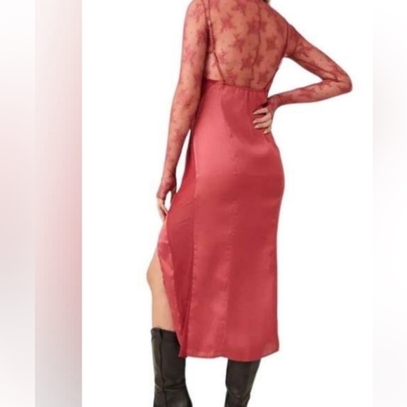 NWT  free people intimately City Cool Midi Slip Drees in Venetian Red  Size: XS - Picture 6 of 8